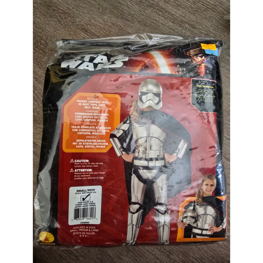 Star Wars Captain Phasma Costume Kids Small 4-6 Padded Jumpsuit Rubies 630005